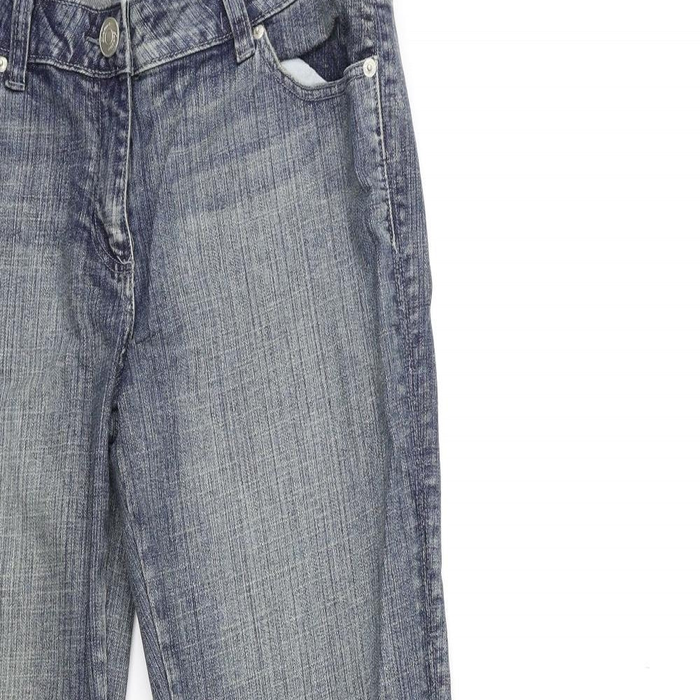 lime Womens Blue  Denim Flared Jeans Size 14 L30 in