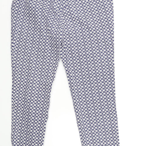 TU Womens Blue Geometric  Trousers  Size 10 L25 in