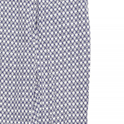 TU Womens Blue Geometric  Trousers  Size 10 L25 in