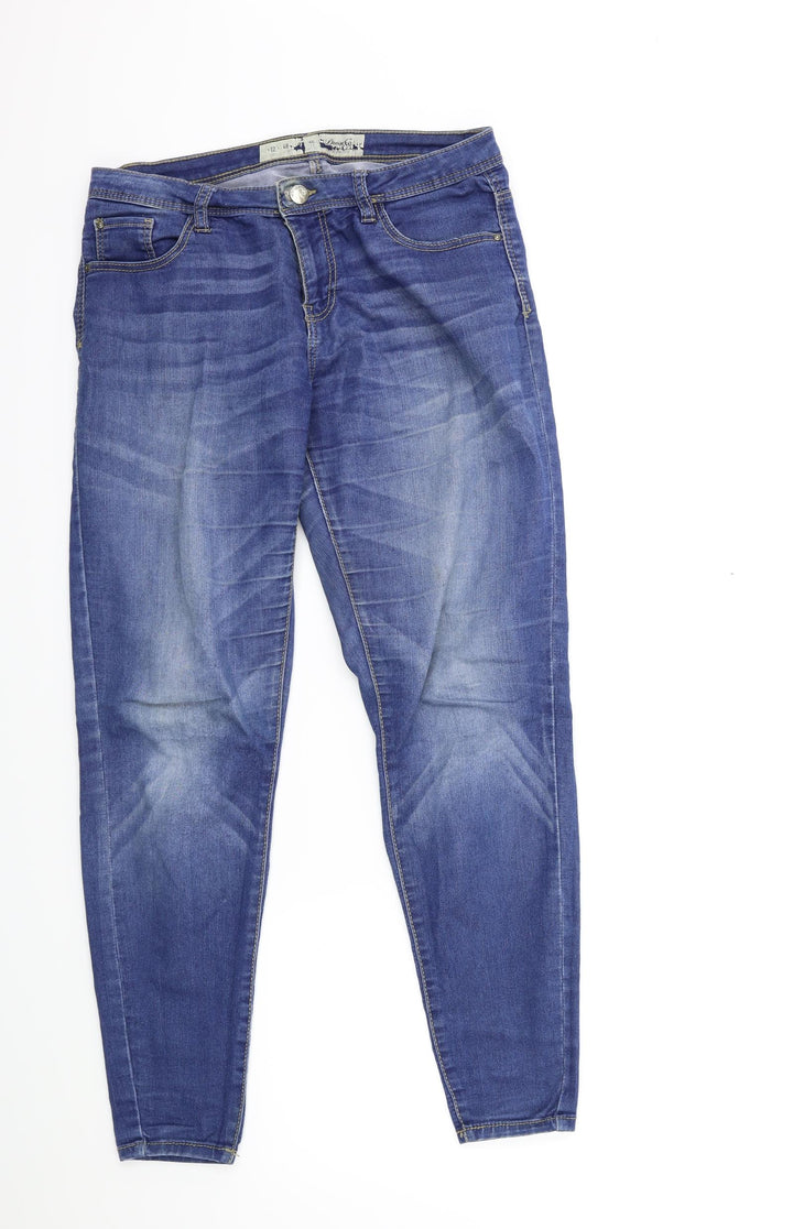 Denim & Co. Womens Blue Denim Skinny Jeans Size 12 L27 in