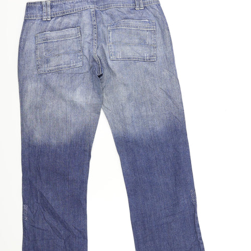 New Look Womens Black  Denim Straight Jeans Size 32 in L28 in