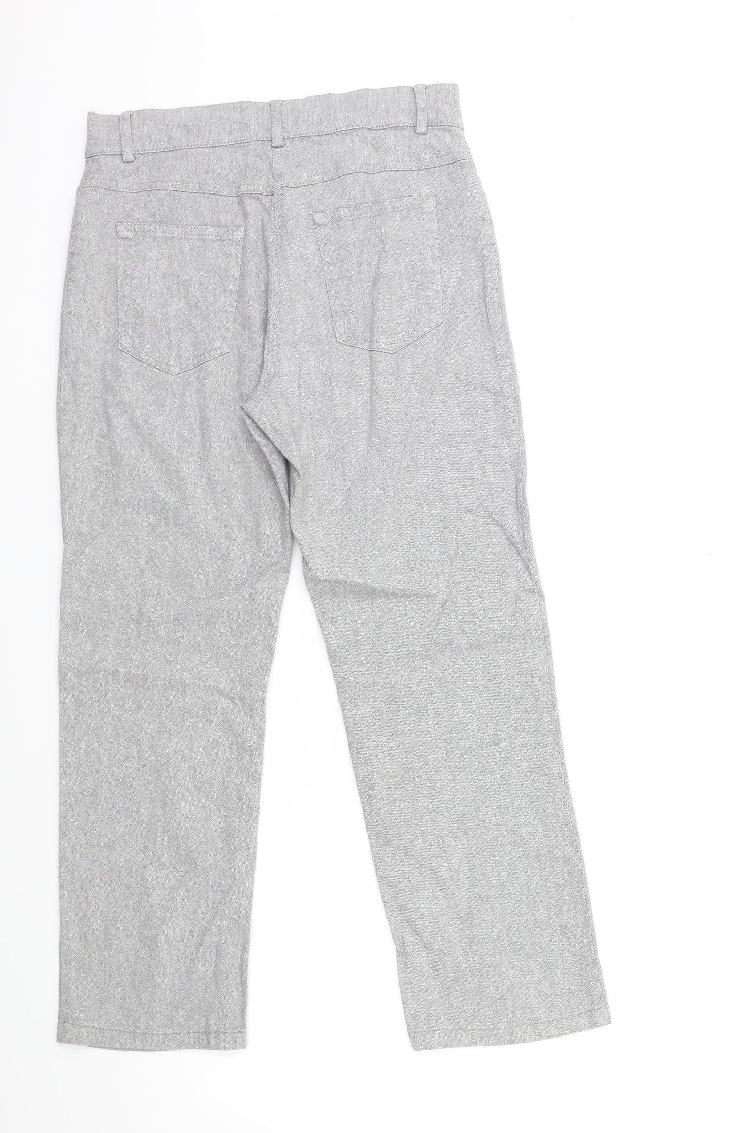 Per Una Womens Grey   Trousers  Size 10 L25 in