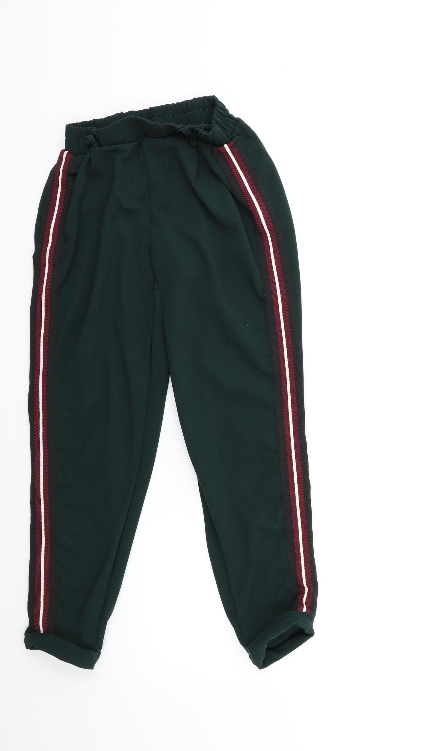 Bershka Womens Green Striped  Trousers  Size M L25 in