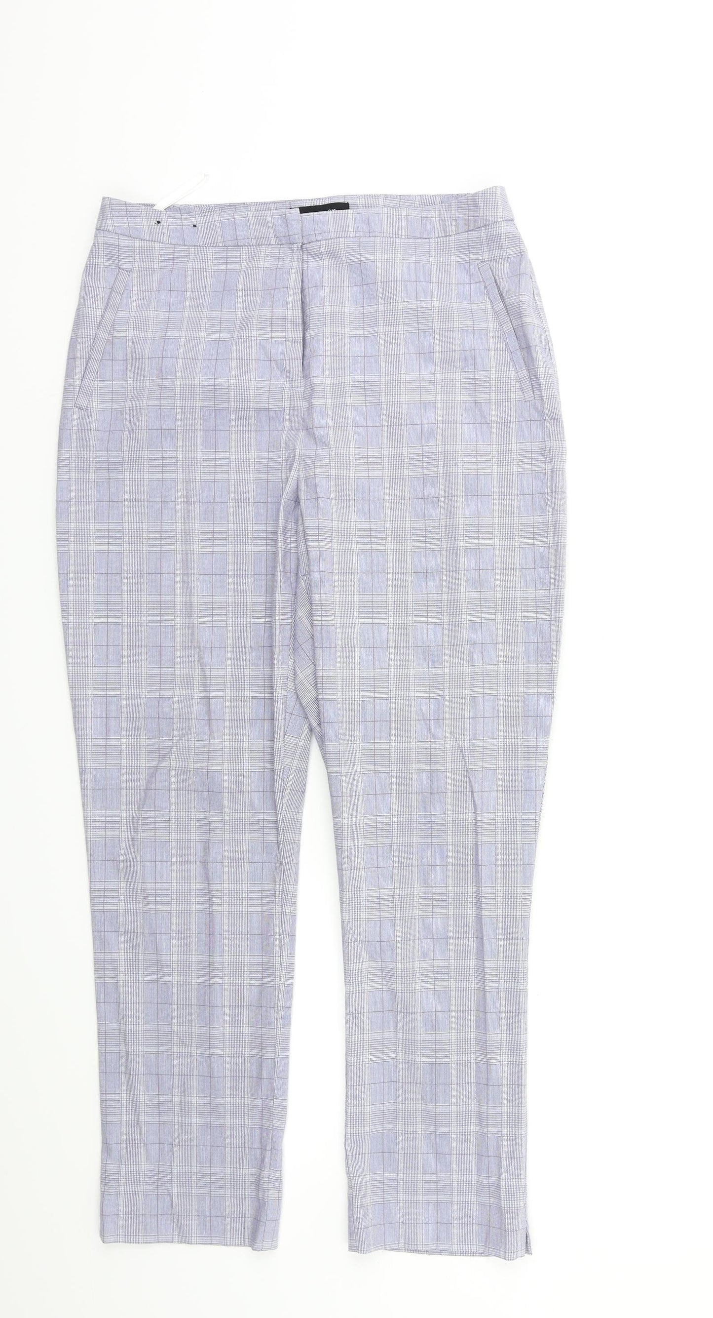 New Look Womens Blue Check  Trousers  Size 10 L26 in