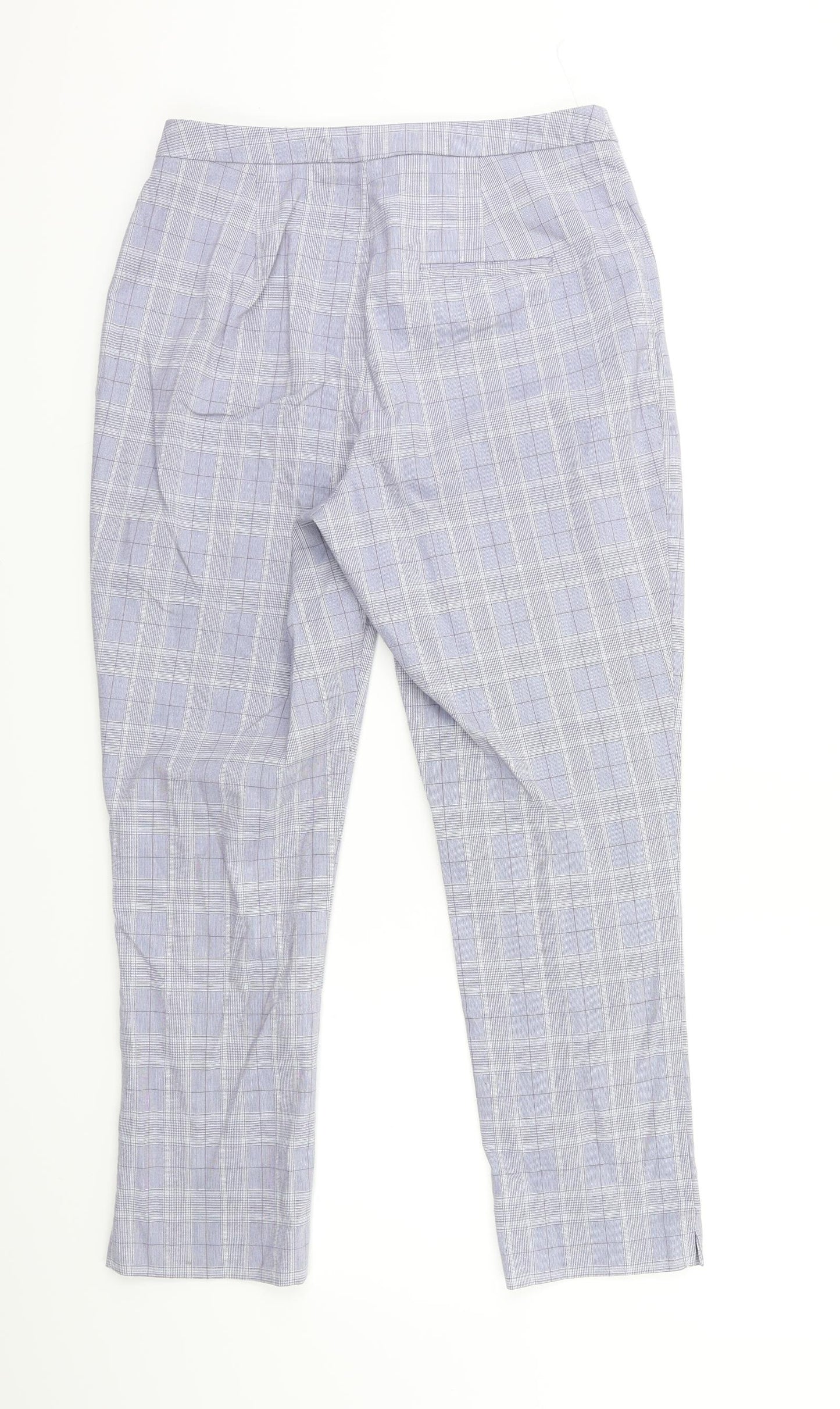 New Look Womens Blue Check  Trousers  Size 10 L26 in
