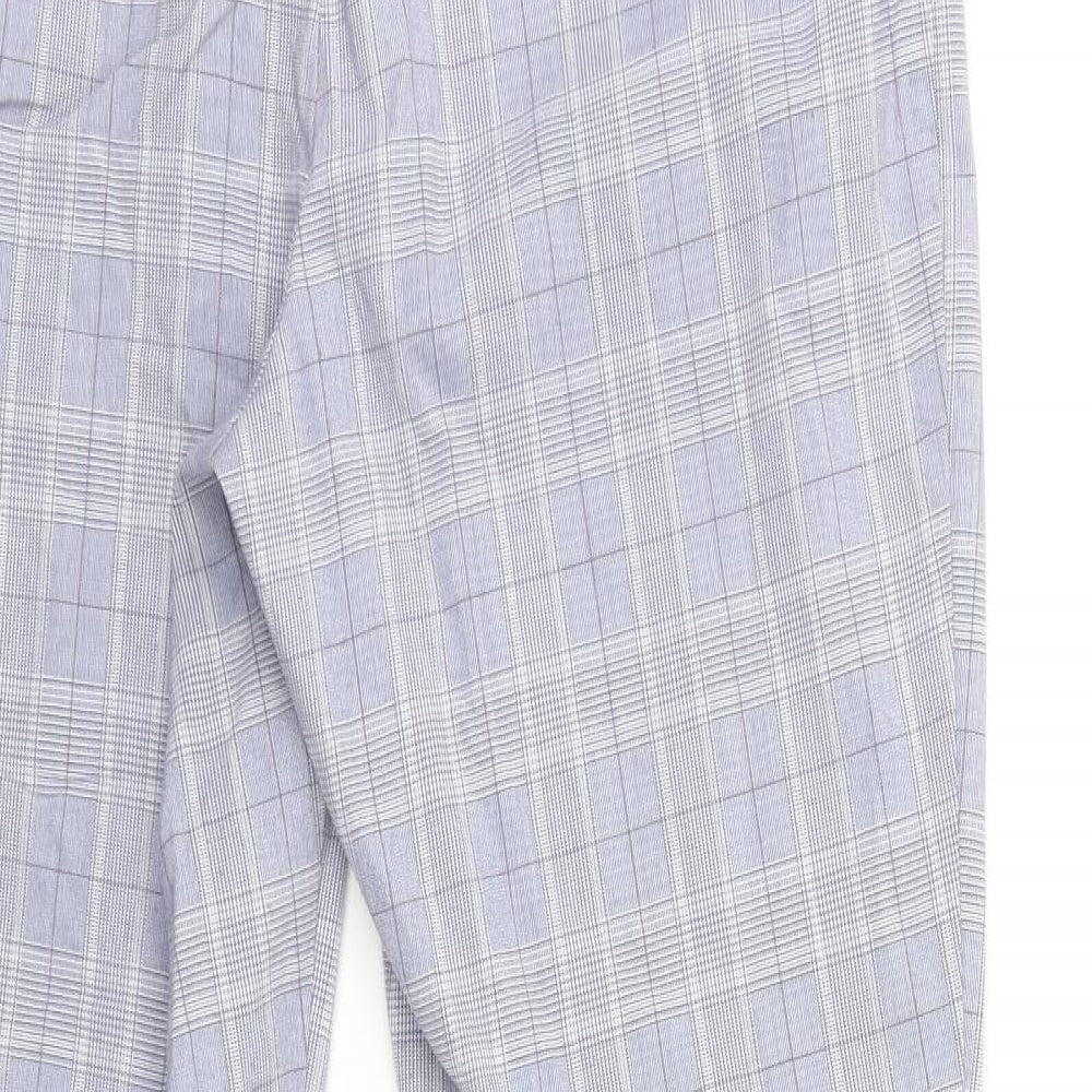 New Look Womens Blue Check  Trousers  Size 10 L26 in