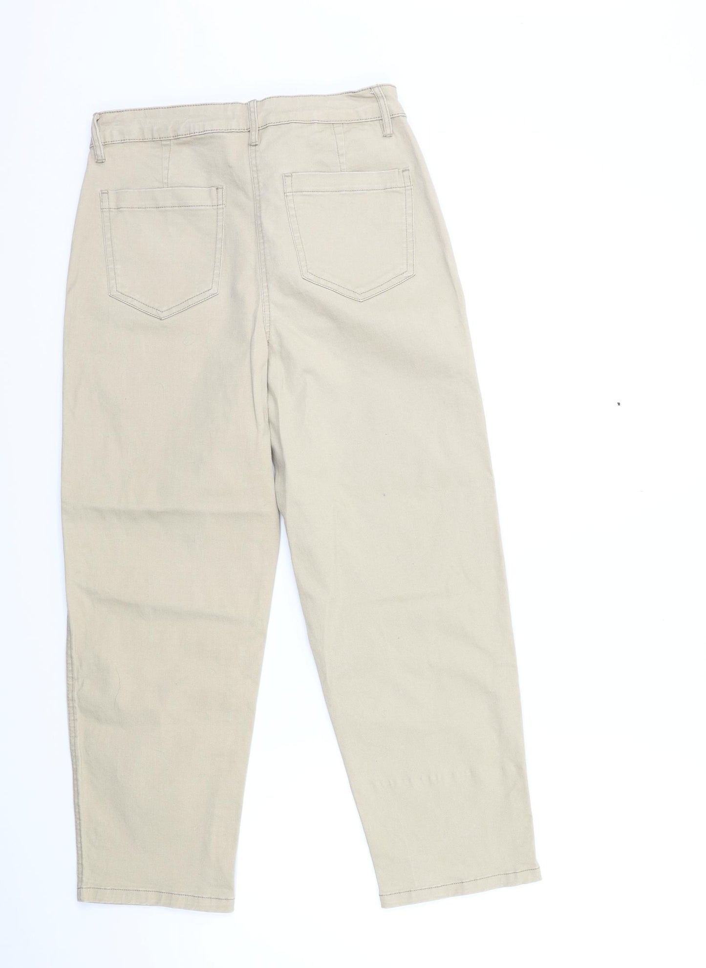 Papaya Womens Beige   Cropped Trousers Size 10 L25 in