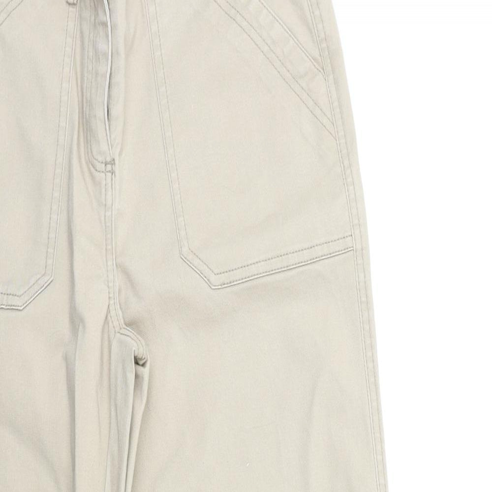 Papaya Womens Beige   Cropped Trousers Size 10 L25 in