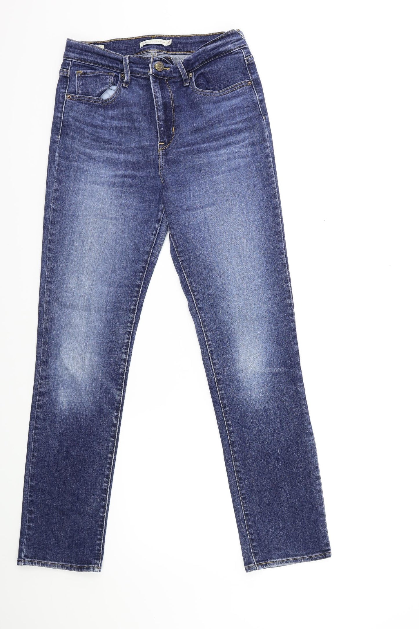 Levi's Womens Blue  Denim Straight Jeans Size 29 in L29 in