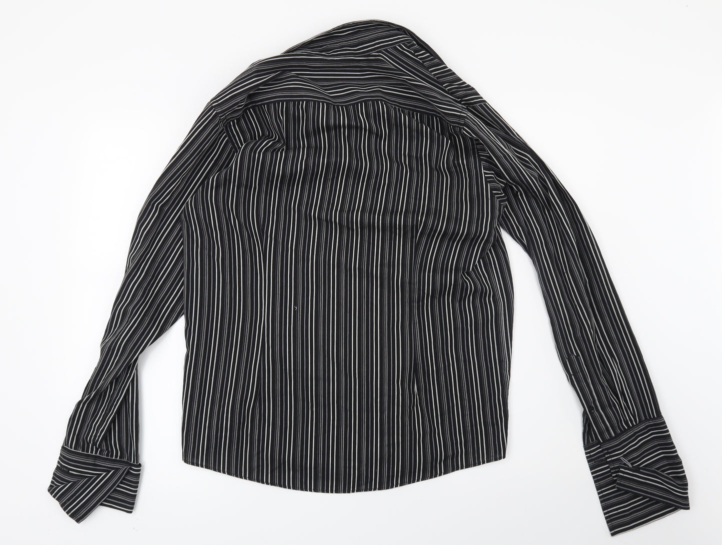 Cedar Wood State Mens Black Striped   Button-Up Size M
