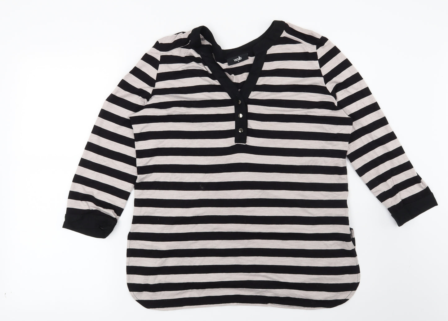 Wallis Womens Brown Striped  Basic Blouse Size M