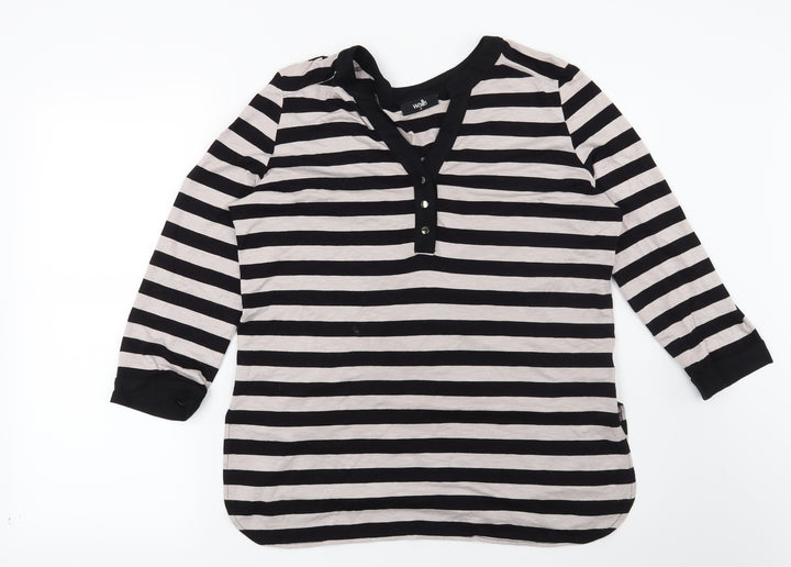 Wallis Womens Brown Striped  Basic Blouse Size M