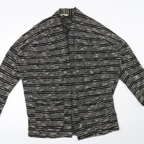 Miss Selfridge Womens Black Striped  Cardigan Jumper Size 16