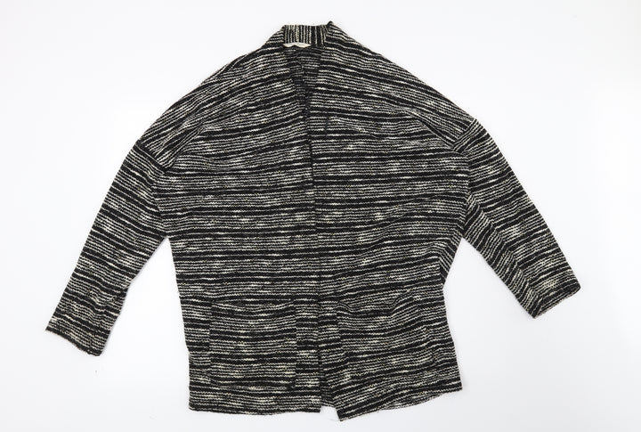 Miss Selfridge Womens Black Striped Cardigan Jumper Size 16