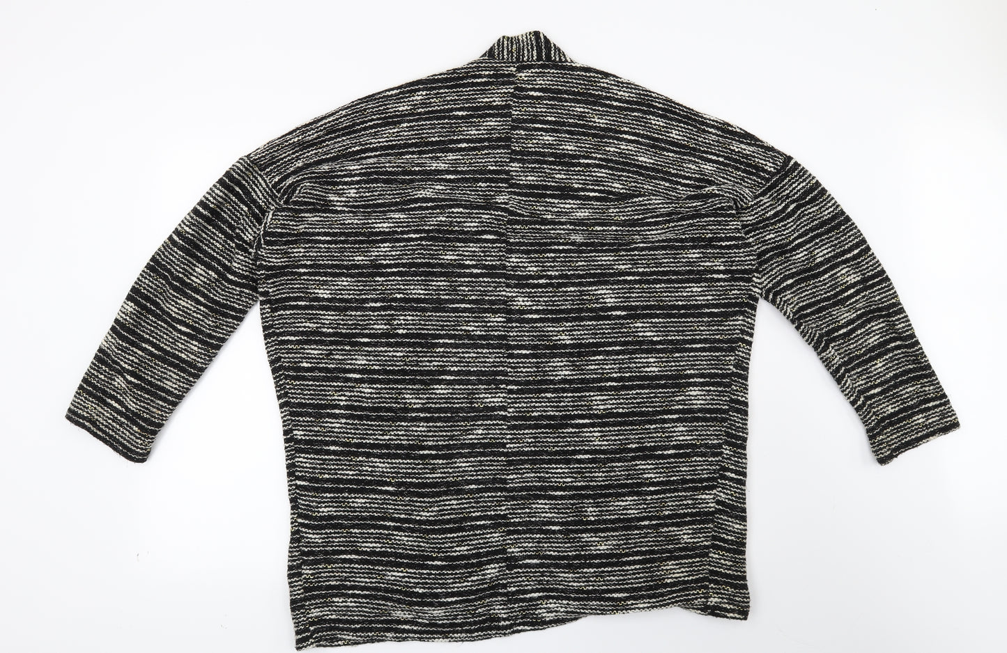 Miss Selfridge Womens Black Striped  Cardigan Jumper Size 16