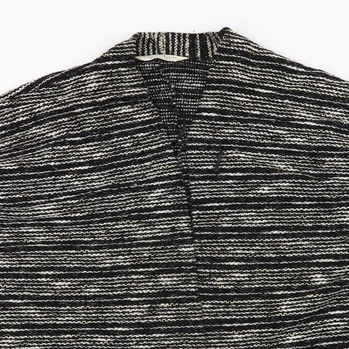 Miss Selfridge Womens Black Striped  Cardigan Jumper Size 16