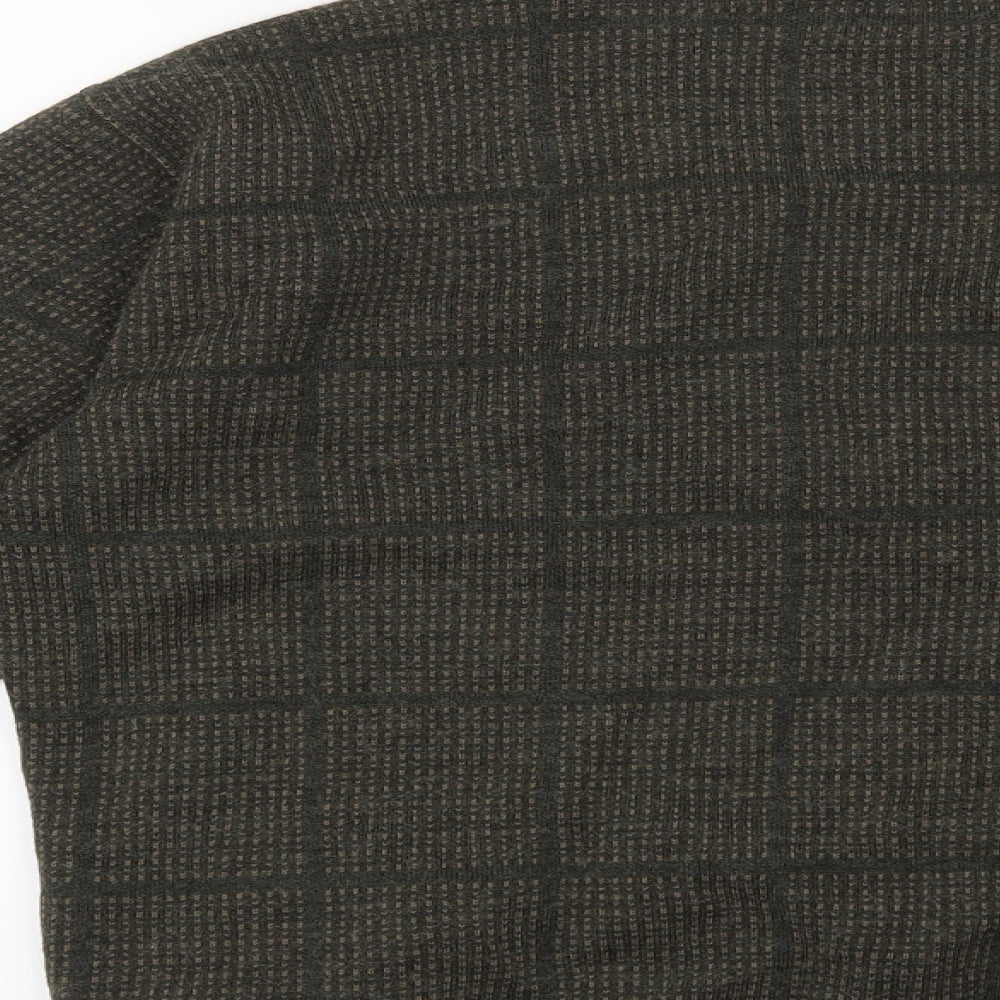 Wolsey Mens Green Check  Cardigan Jumper Size M