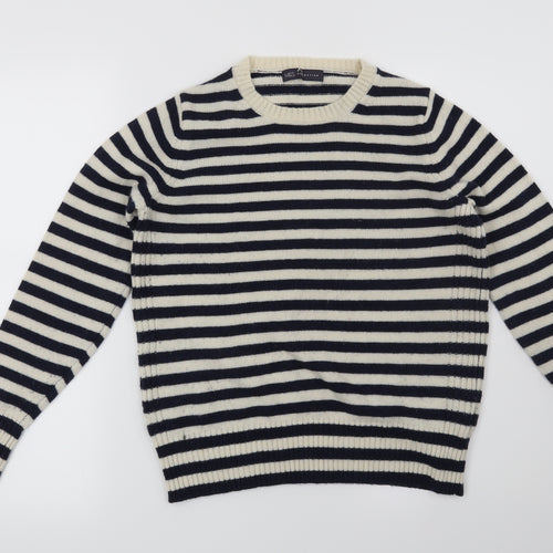 Marks and Spencer Womens Blue Striped  Pullover Jumper Size 14