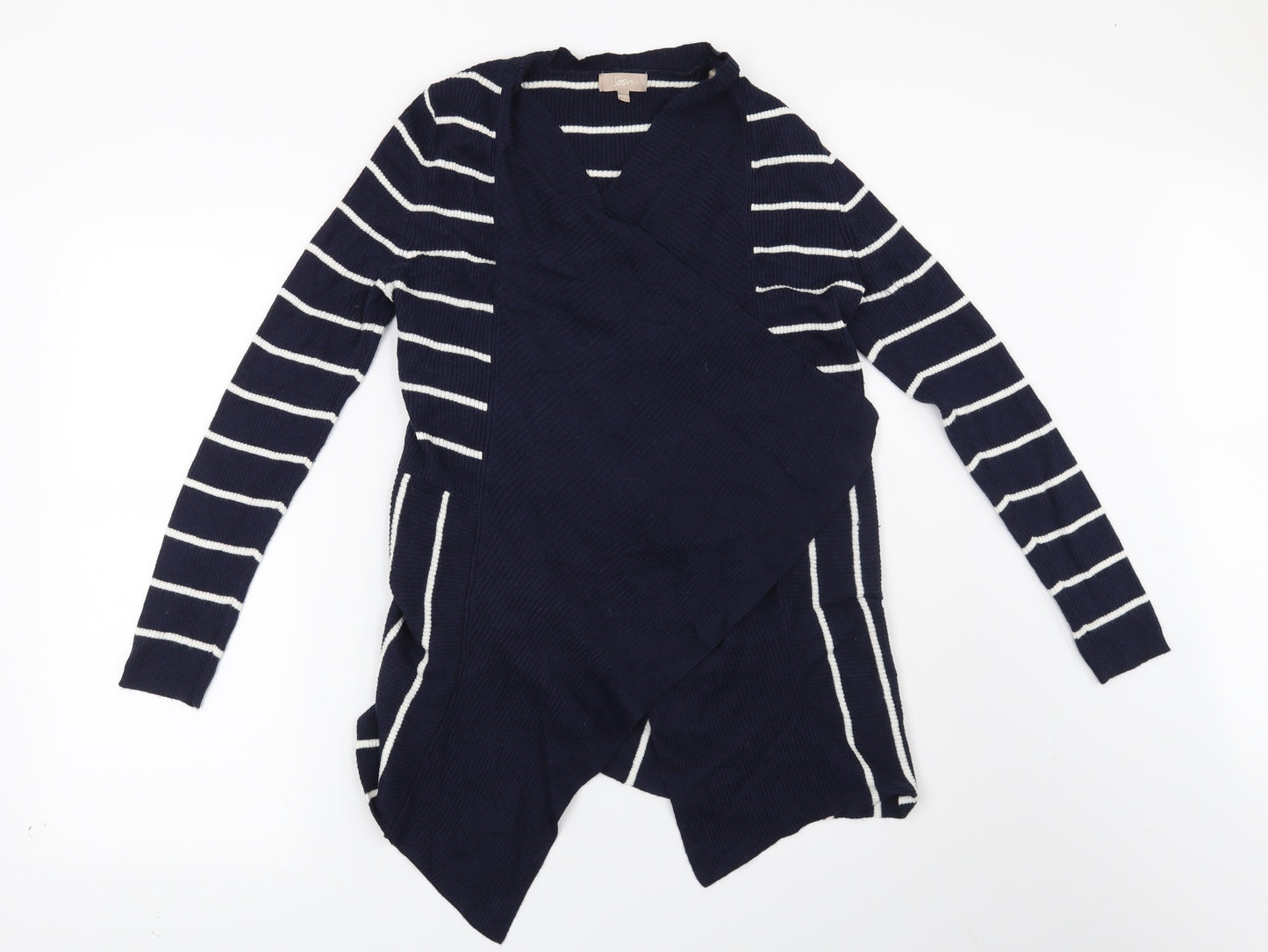 Soon Womens Blue Striped  Cardigan Jumper Size 12