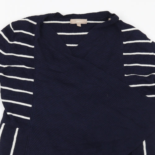 Soon Womens Blue Striped  Cardigan Jumper Size 12