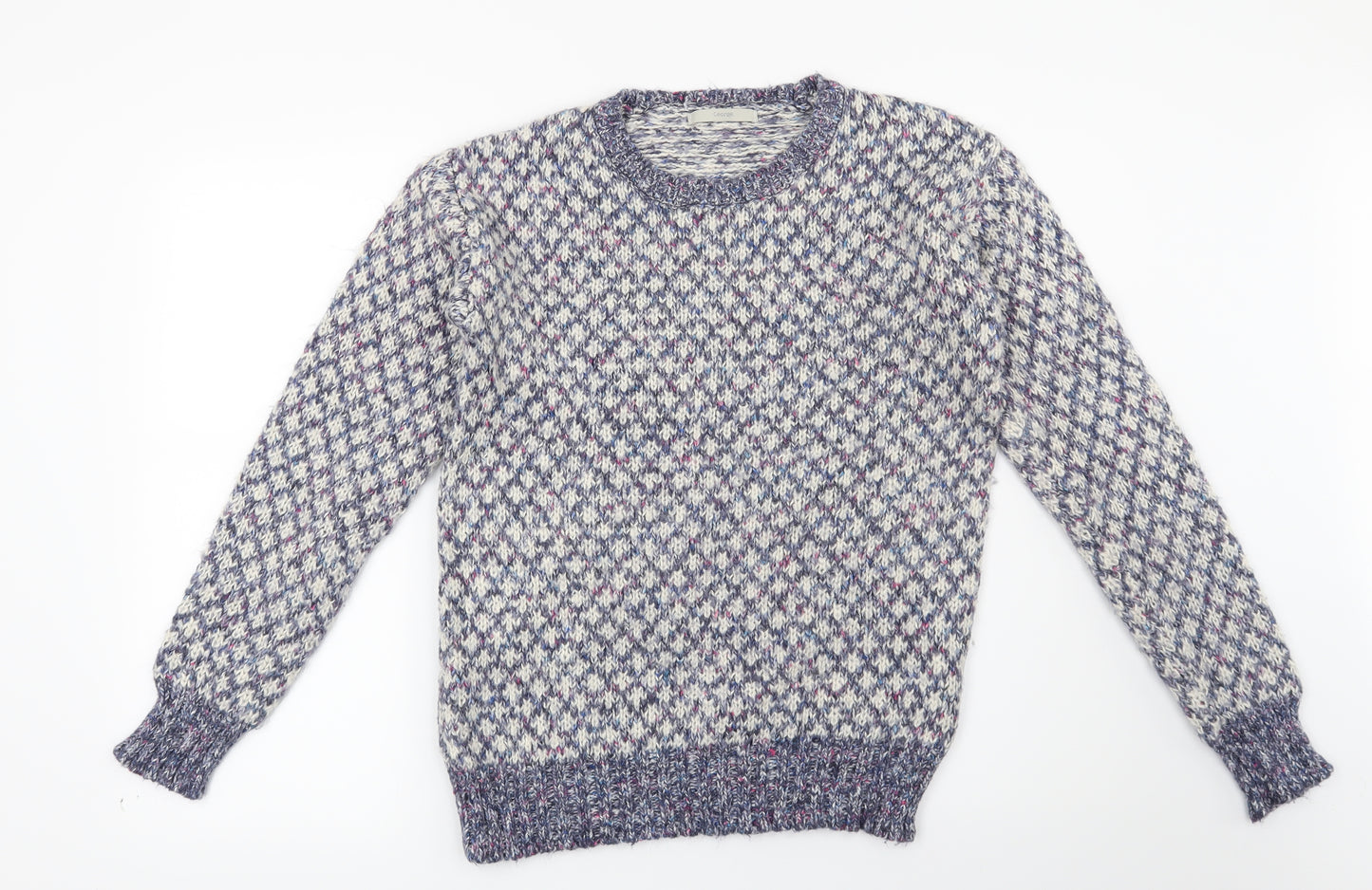 George Womens Blue Geometric  Pullover Jumper Size 8