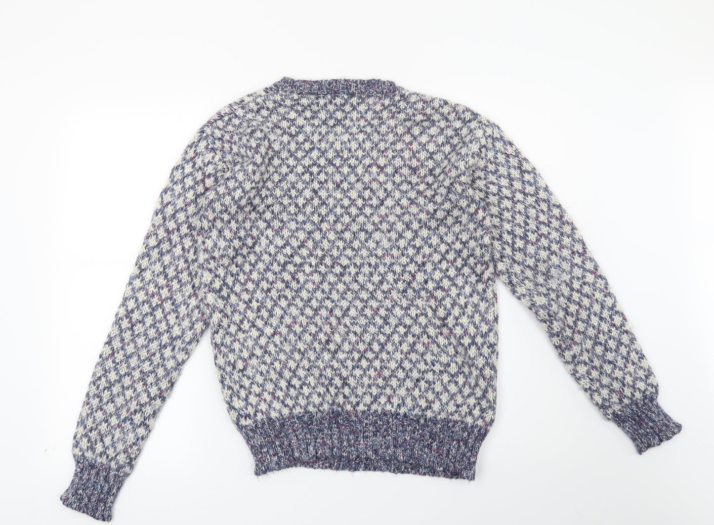 George Womens Blue Geometric  Pullover Jumper Size 8