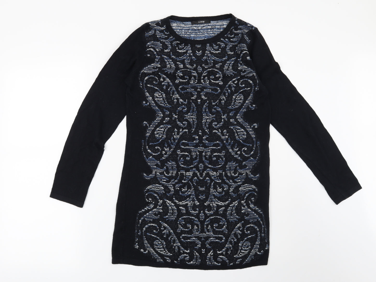 George Womens Blue Geometric  Pullover Jumper Size 10