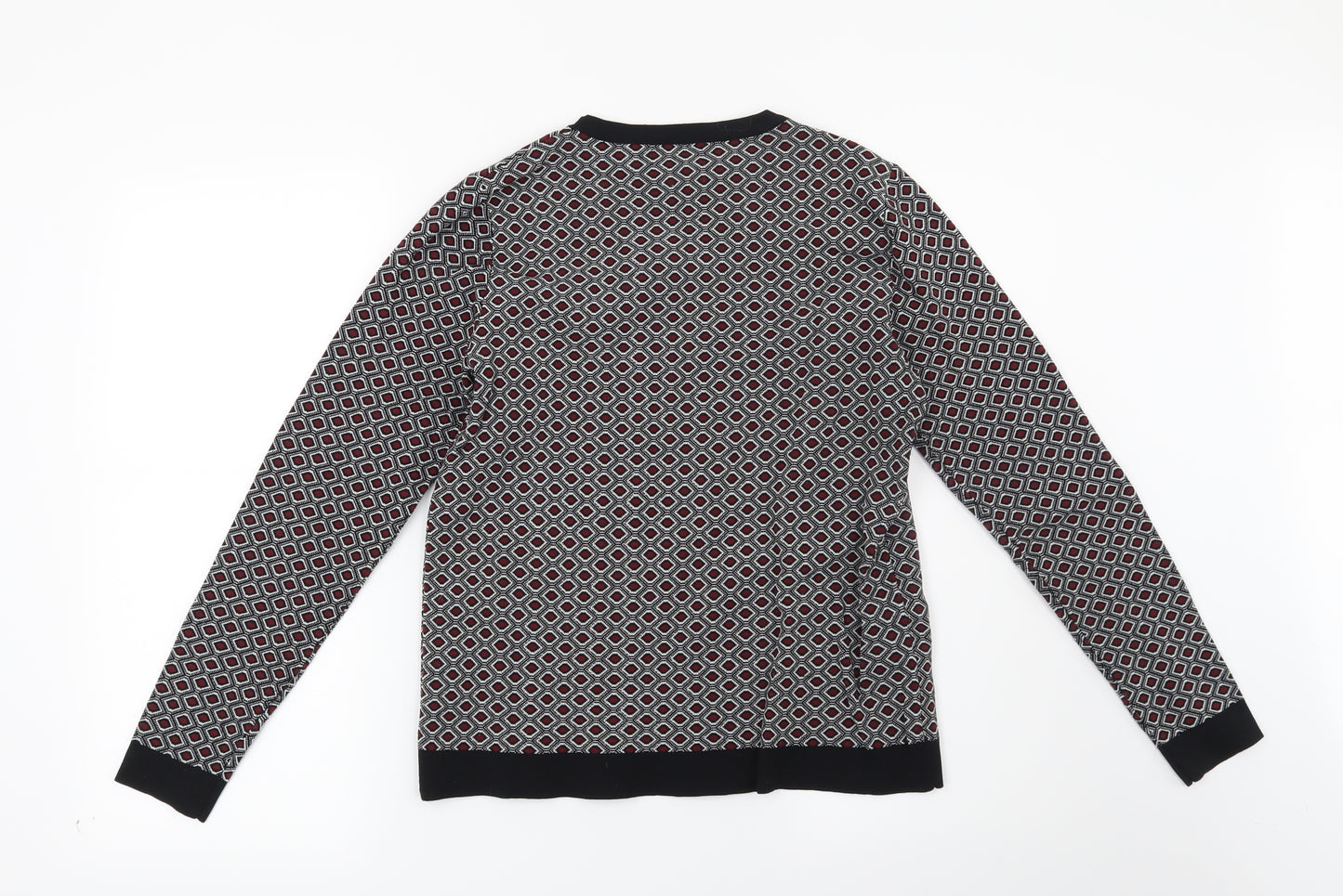 Papaya Womens Black Geometric  Pullover Sweatshirt Size 14