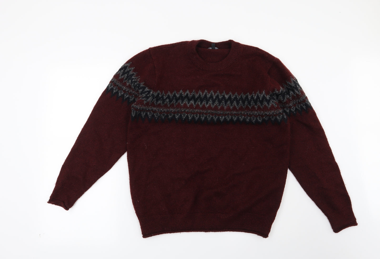 NEXT Mens Red Geometric  Pullover Jumper Size L