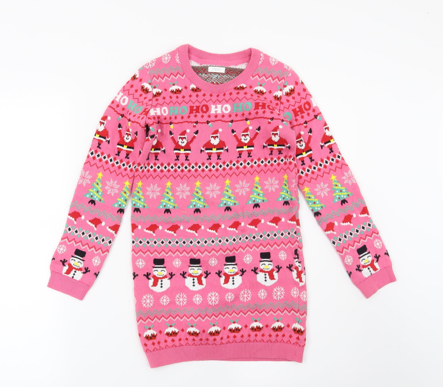 NEXT Girls Pink   Pullover Jumper Size 10 Years  - Christmas