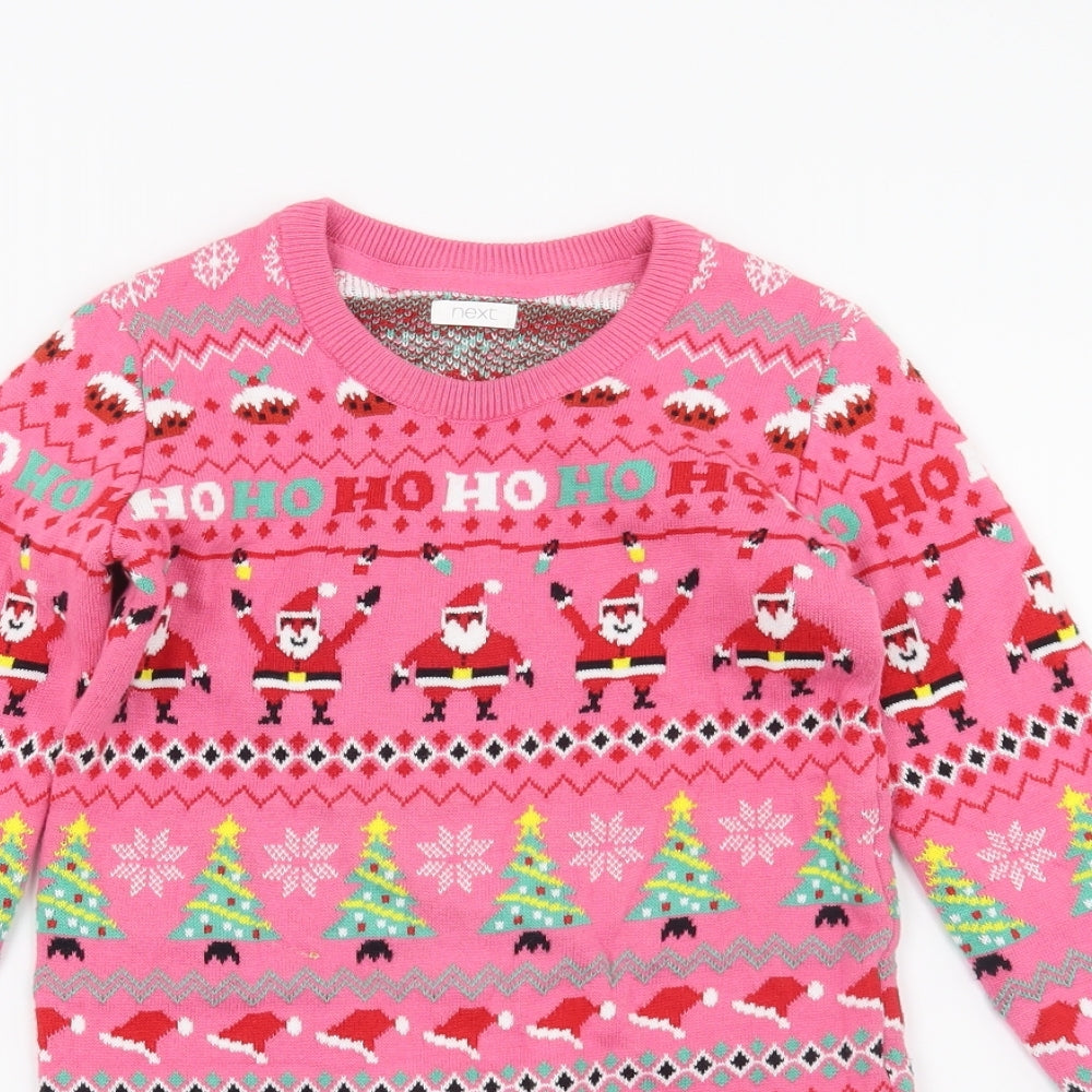 NEXT Girls Pink   Pullover Jumper Size 10 Years  - Christmas