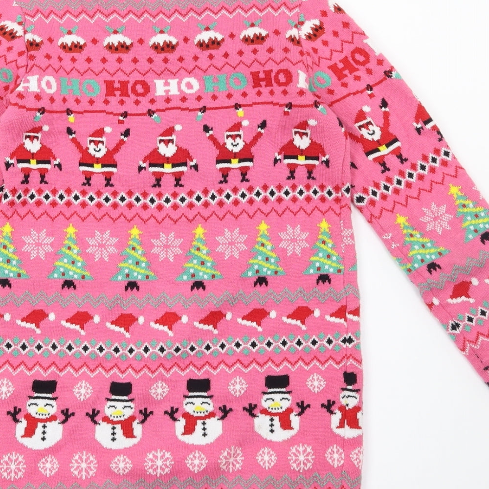 NEXT Girls Pink   Pullover Jumper Size 10 Years  - Christmas