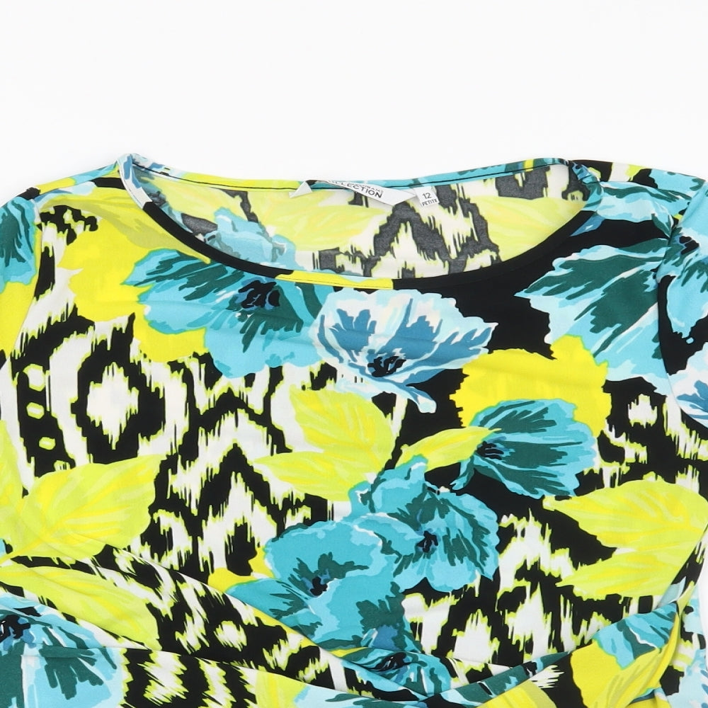 Debenhams Womens Yellow Floral  Basic Blouse Size 12
