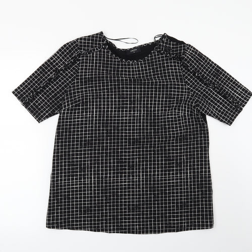Papaya Womens Black Check  Basic Blouse Size 12