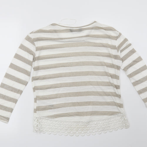 Dorothy Perkins Womens White Striped  Pullover Jumper Size 12