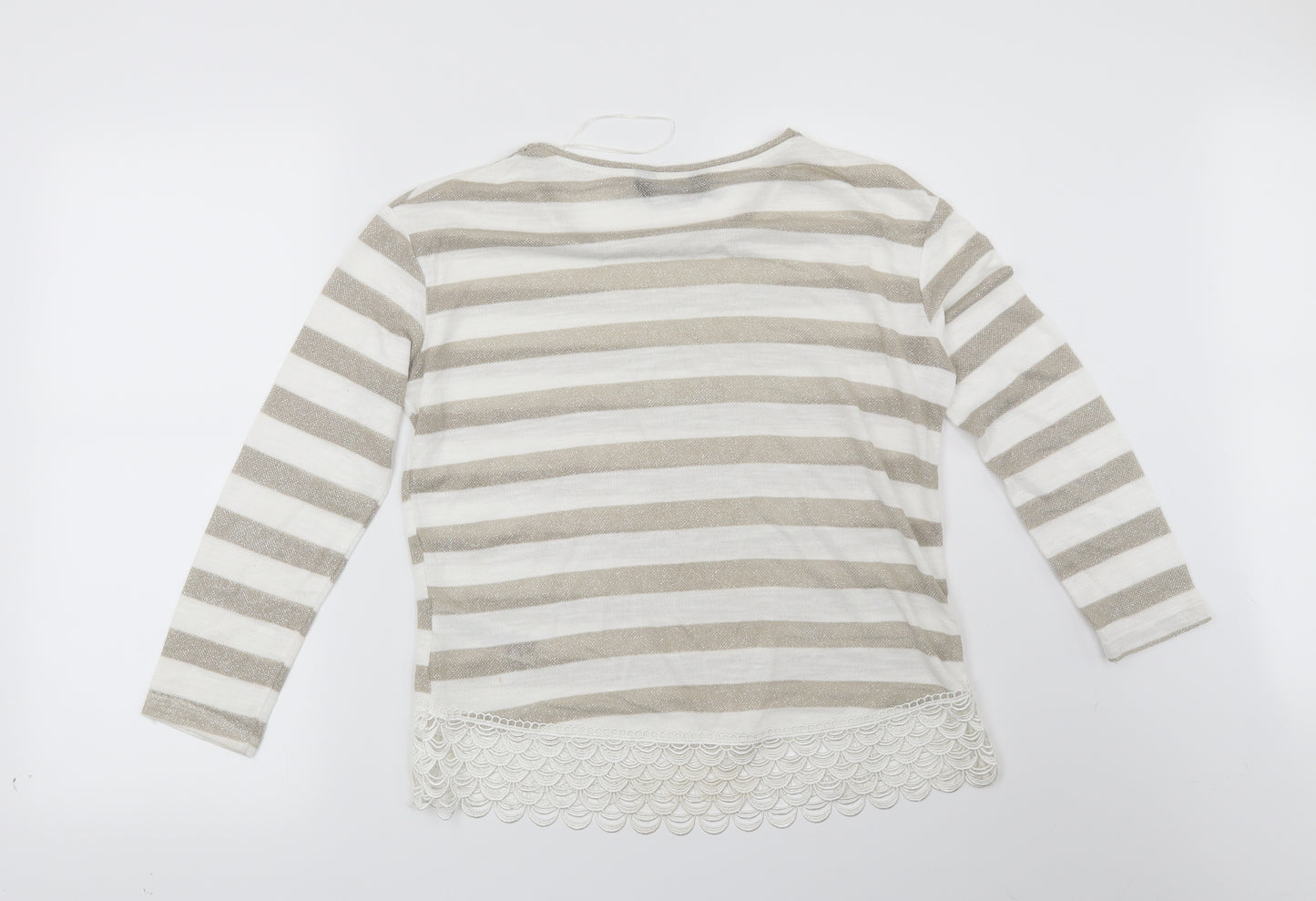 Dorothy Perkins Womens White Striped  Pullover Jumper Size 12