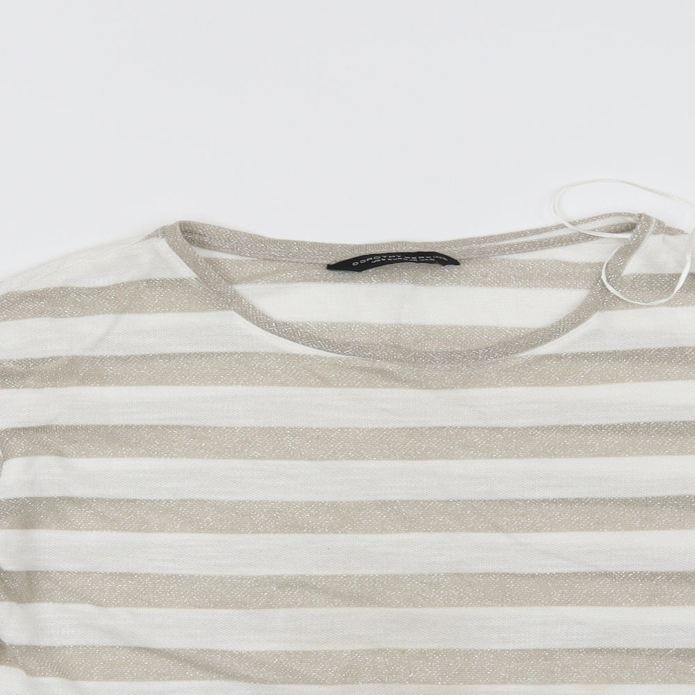 Dorothy Perkins Womens White Striped  Pullover Jumper Size 12