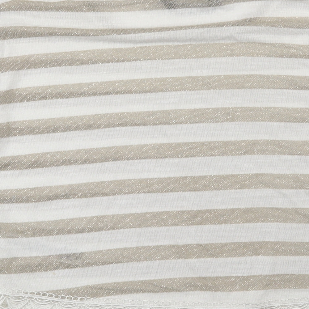 Dorothy Perkins Womens White Striped  Pullover Jumper Size 12