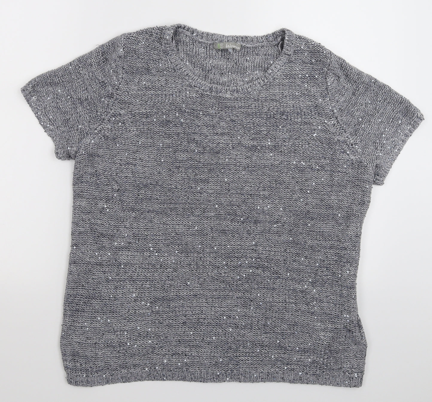 Marks and Spencer Womens Grey  Knit Pullover Jumper Size 22