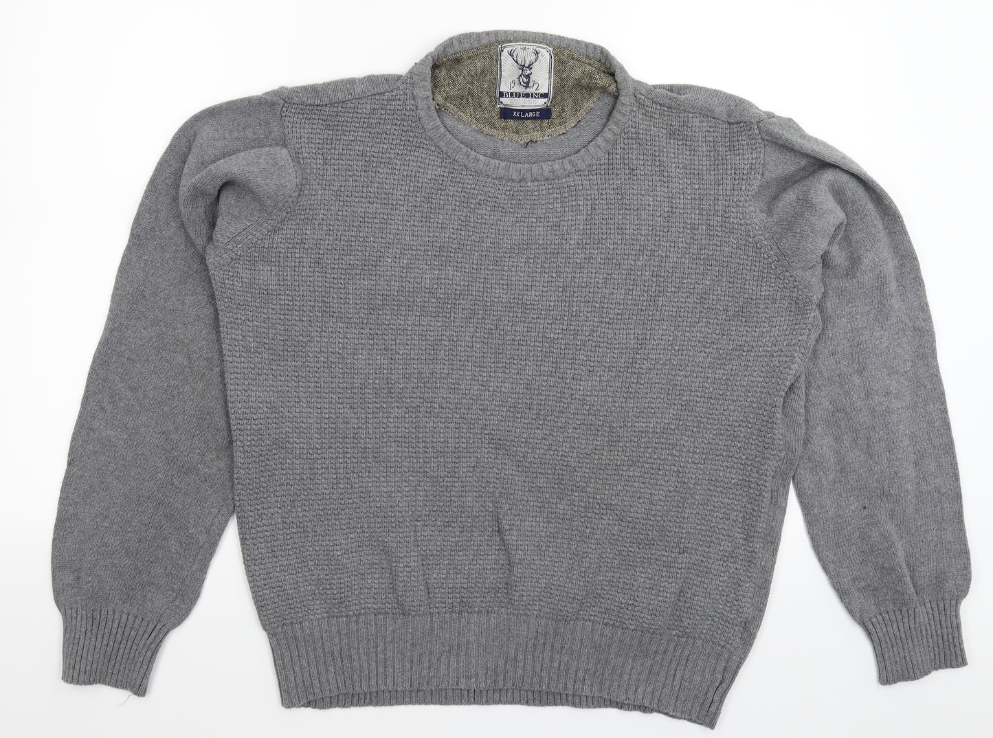 Blue Inc Mens Grey  Knit Pullover Jumper Size 2XL
