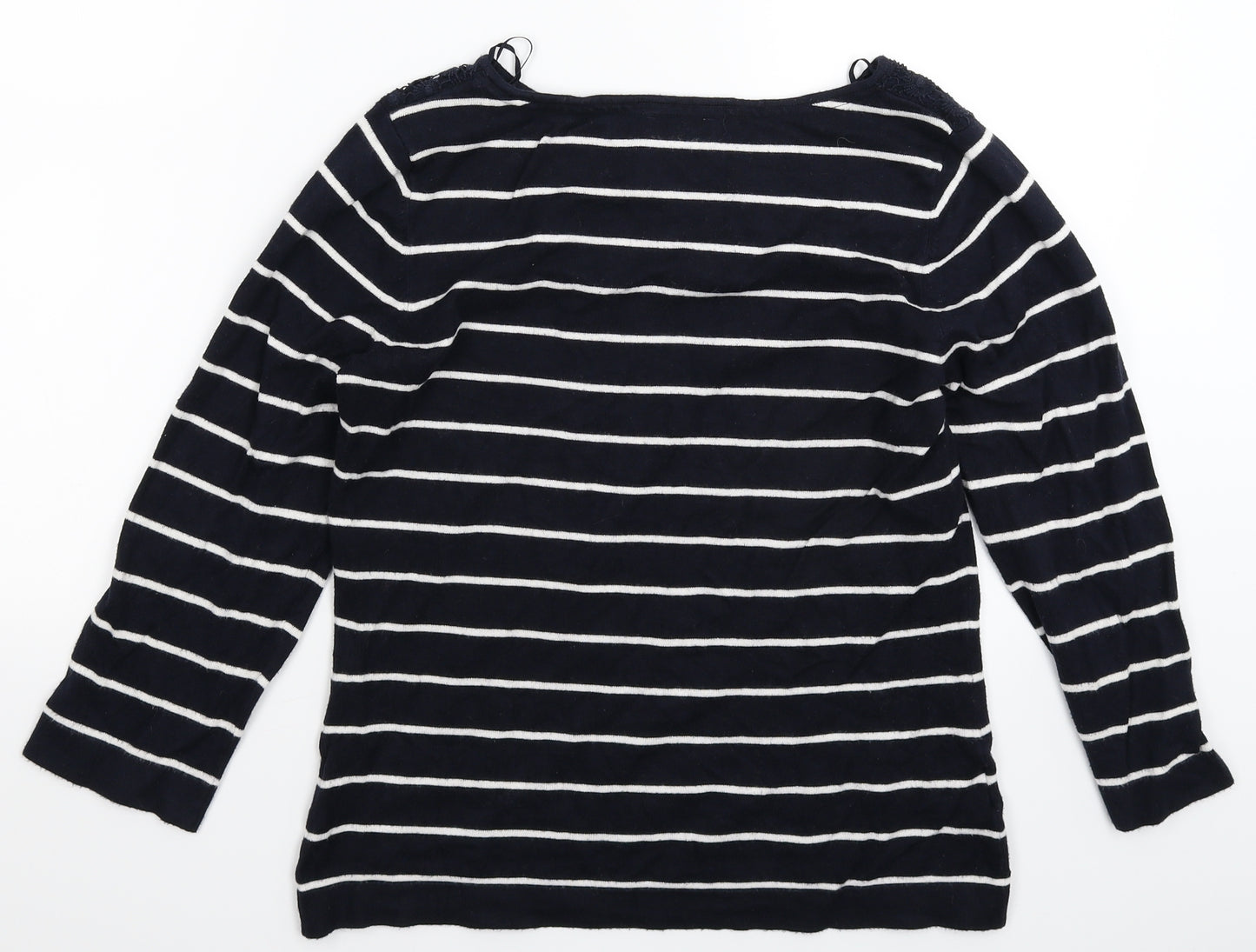 Country Casuals Womens Blue Striped Knit Pullover Jumper Size 14
