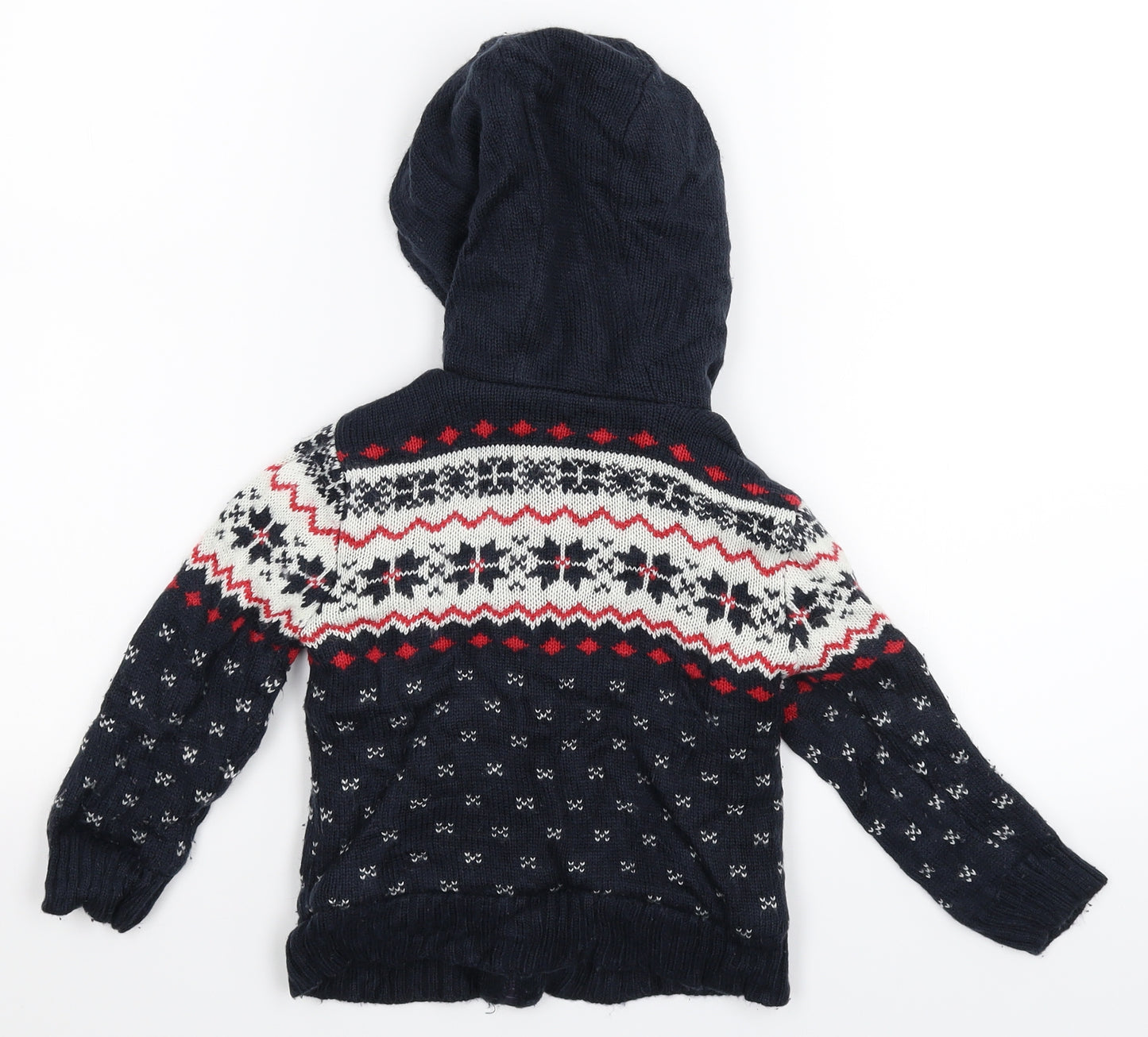 Life and Legend Boys Blue Geometric Knit Jacket Coatigan Size 2-3 Years