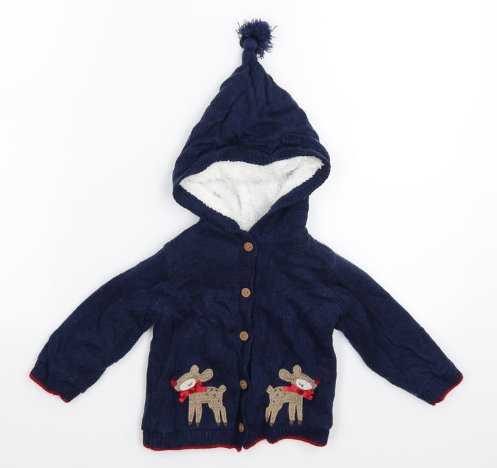 F&F Baby Blue Knit Jacket Coatigan Size 6-9 Months