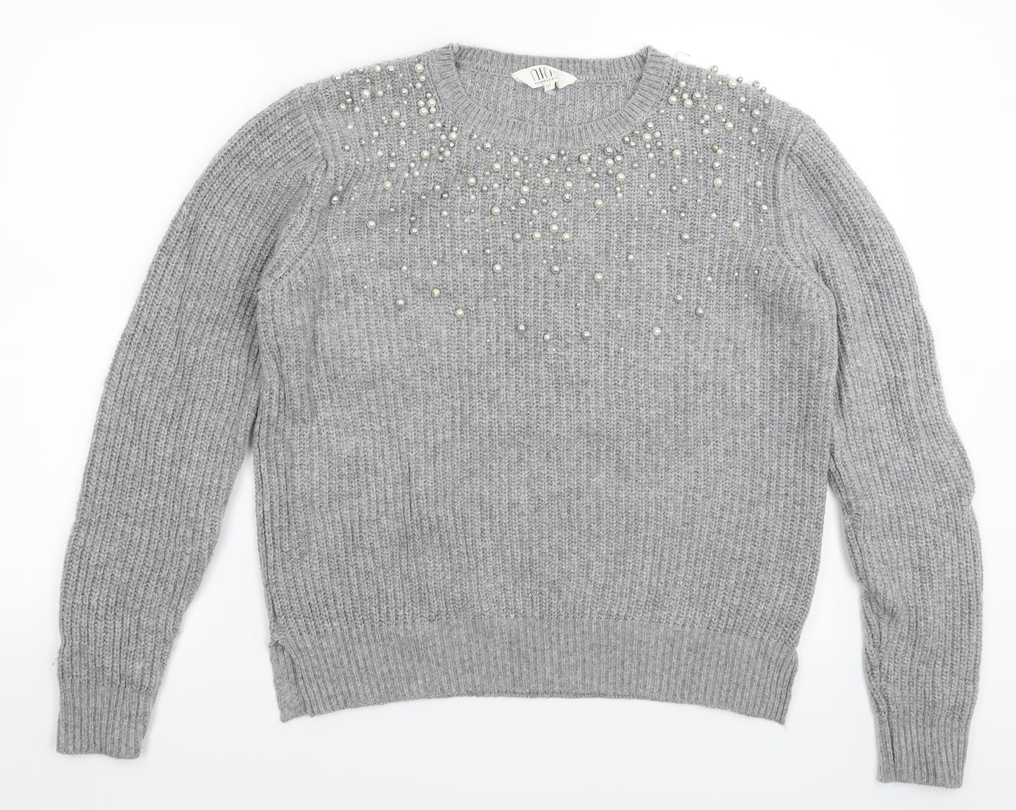 Savannah Miller Womens Grey  Knit Pullover Jumper Size 12