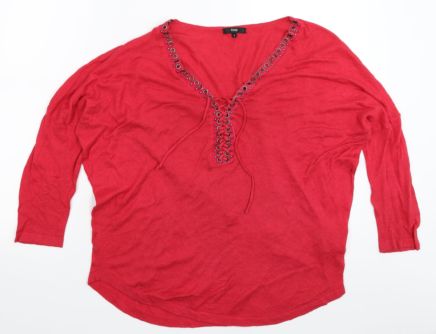 Elogy Womens Red  Knit Pullover Jumper Size S