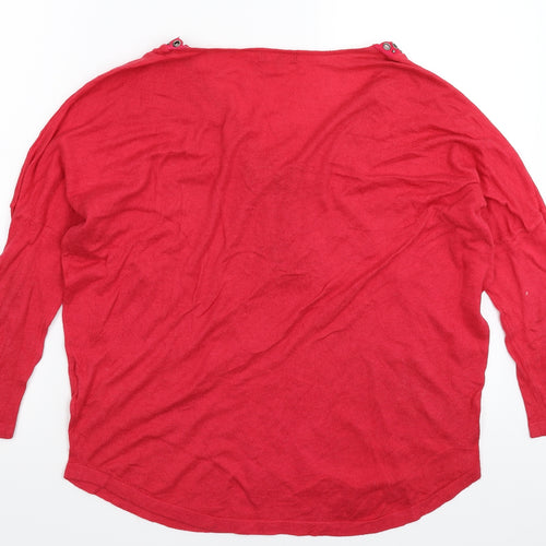 Elogy Womens Red  Knit Pullover Jumper Size S