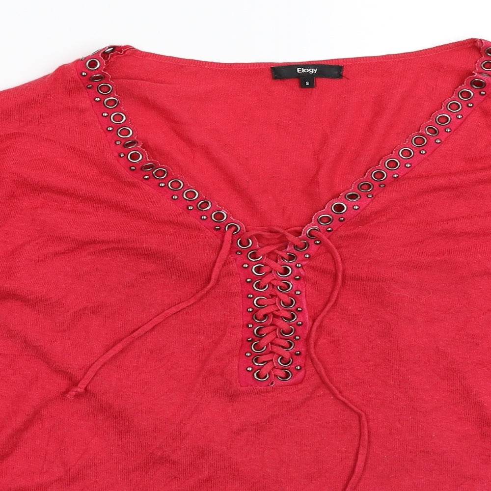 Elogy Womens Red  Knit Pullover Jumper Size S