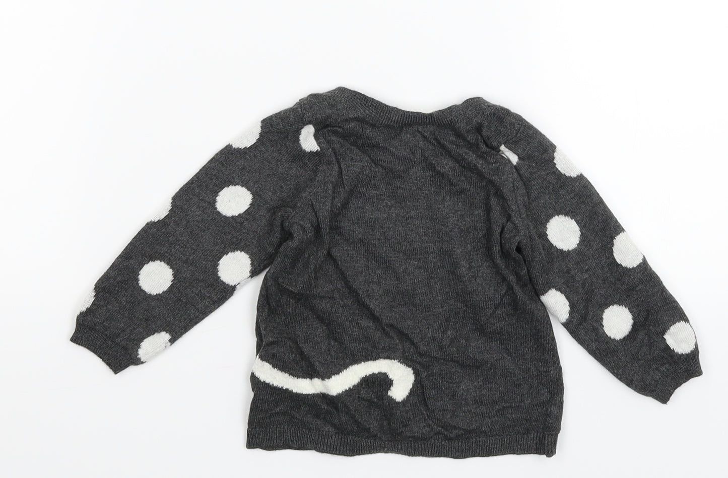 H&M Girls Grey  Knit Pullover Jumper Size 3-6 Months