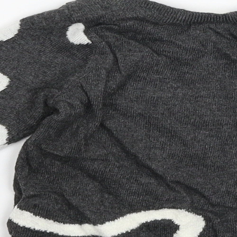 H&M Girls Grey  Knit Pullover Jumper Size 3-6 Months