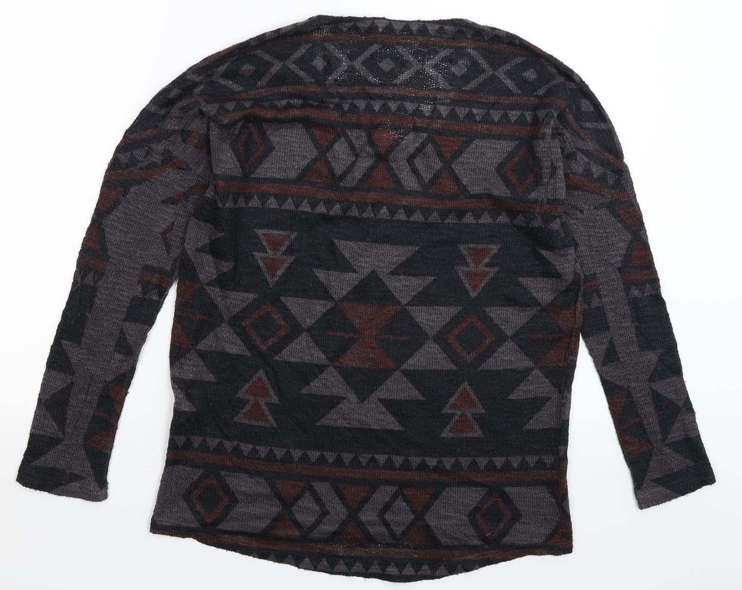 Ginger G Womens Multicoloured Geometric Knit Pullover Jumper Size M